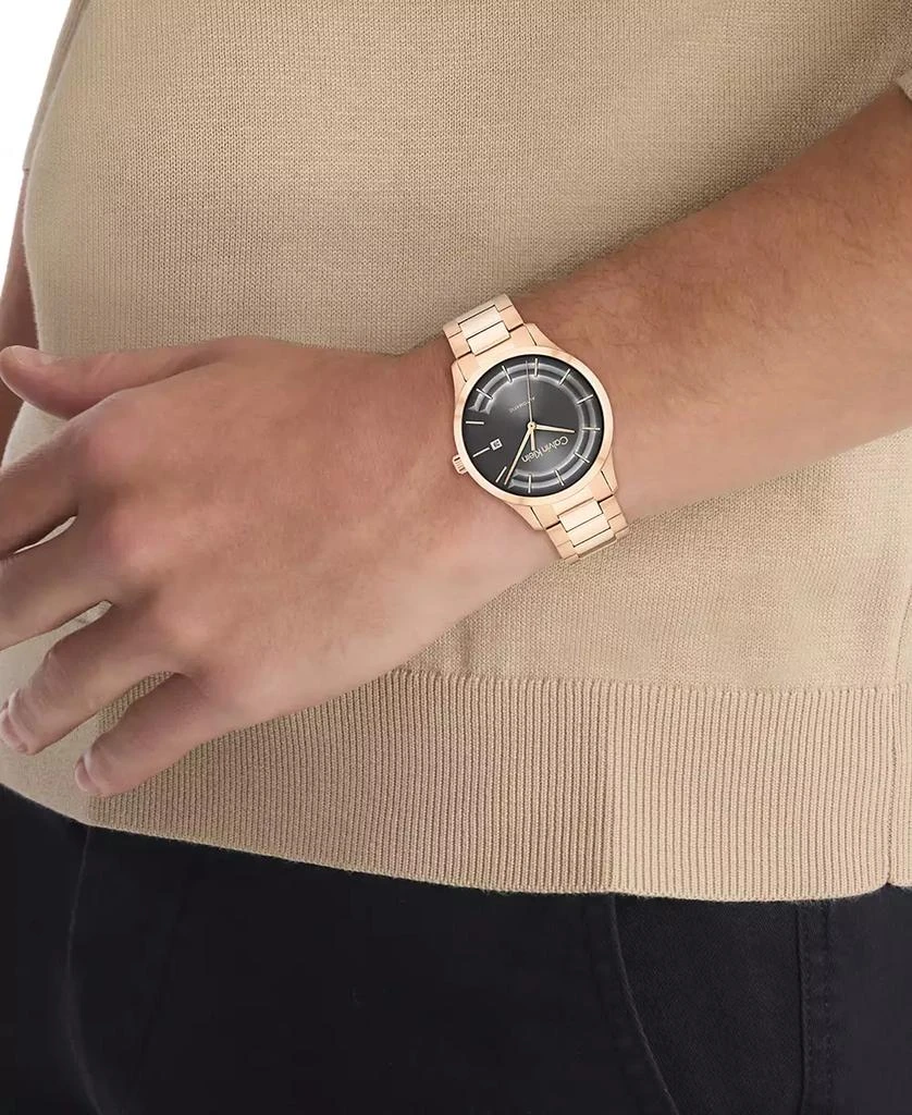 Calvin Klein Men's Iconic Automatic Rose Gold-Tone Stainless Steel Bracelet Watch 40mm 4
