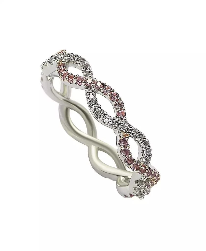 Suzy Levian New York Suzy Levian Sterling Silver Sapphire 
Created White Sapphire Infinity Twisted Eternity Band Ring