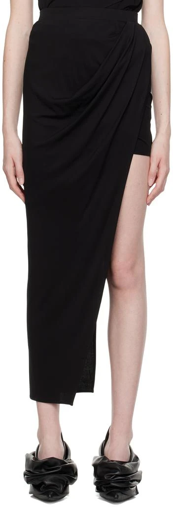 Helmut Lang Black Asymmetric Maxi Skirt 1