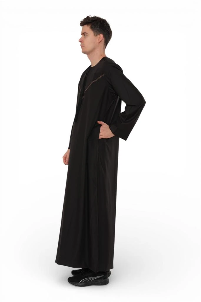 Arabic Thobes Men
s Eid Black Moroccan Thobe Robe Djellaba Ramadan Eid Jubba- HM10 2