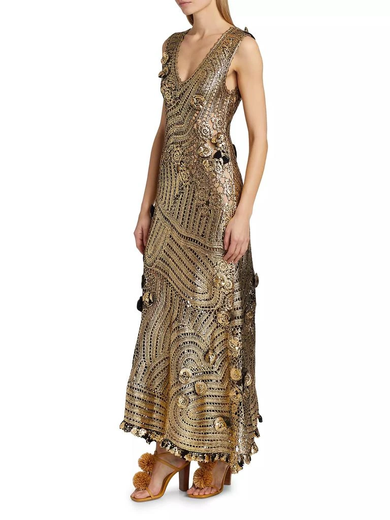 Ulla Johnson Evelyn Metallic Crochet Gown 4