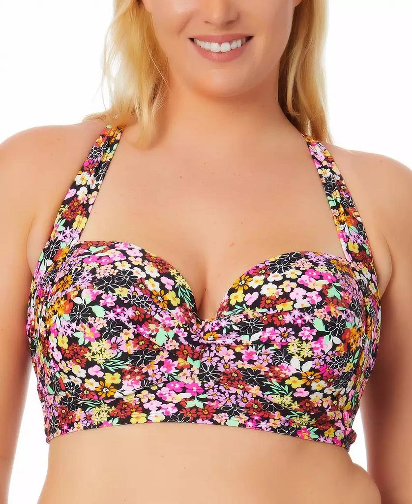 California Waves Salt + Cove Trendy Plus Size Ditsy-Print Underwire Bikini Top, Created for Macy's 1