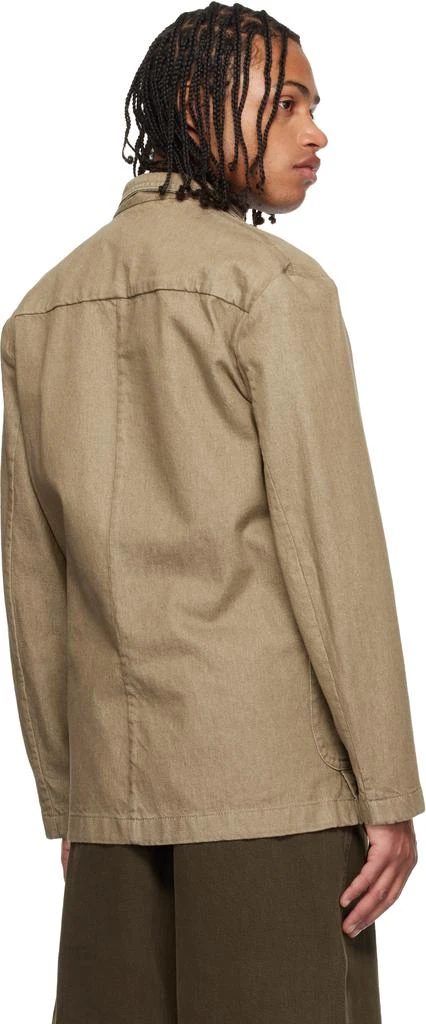 Dries Van Noten Taupe Double-Breasted Denim Blazer 3