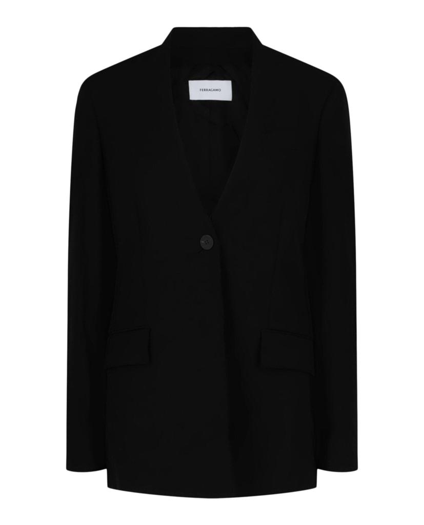 Salvatore Ferragamo Single-Breasted Wool Blazer
