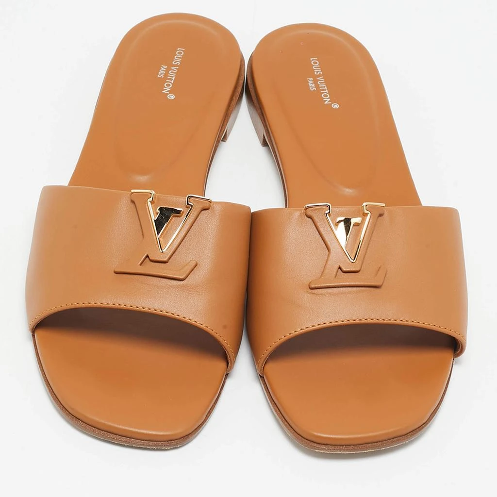 Louis Vuitton Louis Vuitton Brown Leather LV Mare Flat Slides Size 39.5 3