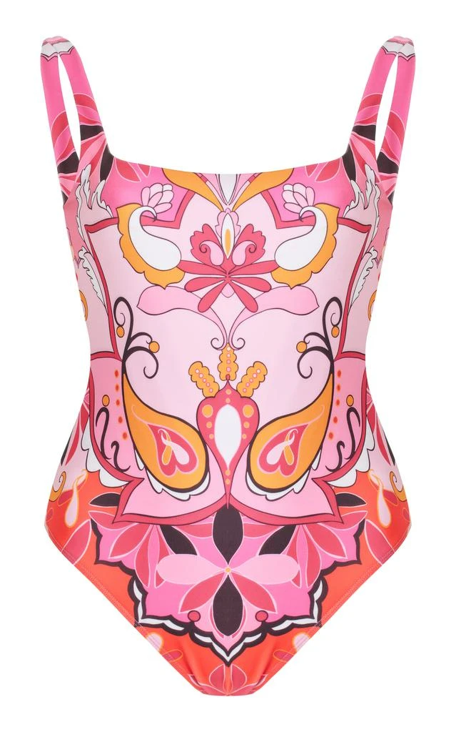 Cin Cin Cin Cin - Ballet Square Neck One-Piece Swimsuit - Pink - XS - Moda Operandi 1