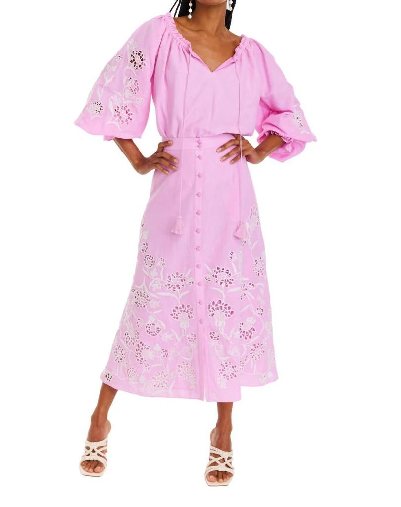 Allison New York Embroidered Tinsley Top In Bubblegum Pink 1