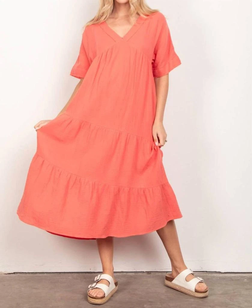 slim fit dress slacks Dress: Maxi Low Back Crinkle Gauze main image 1