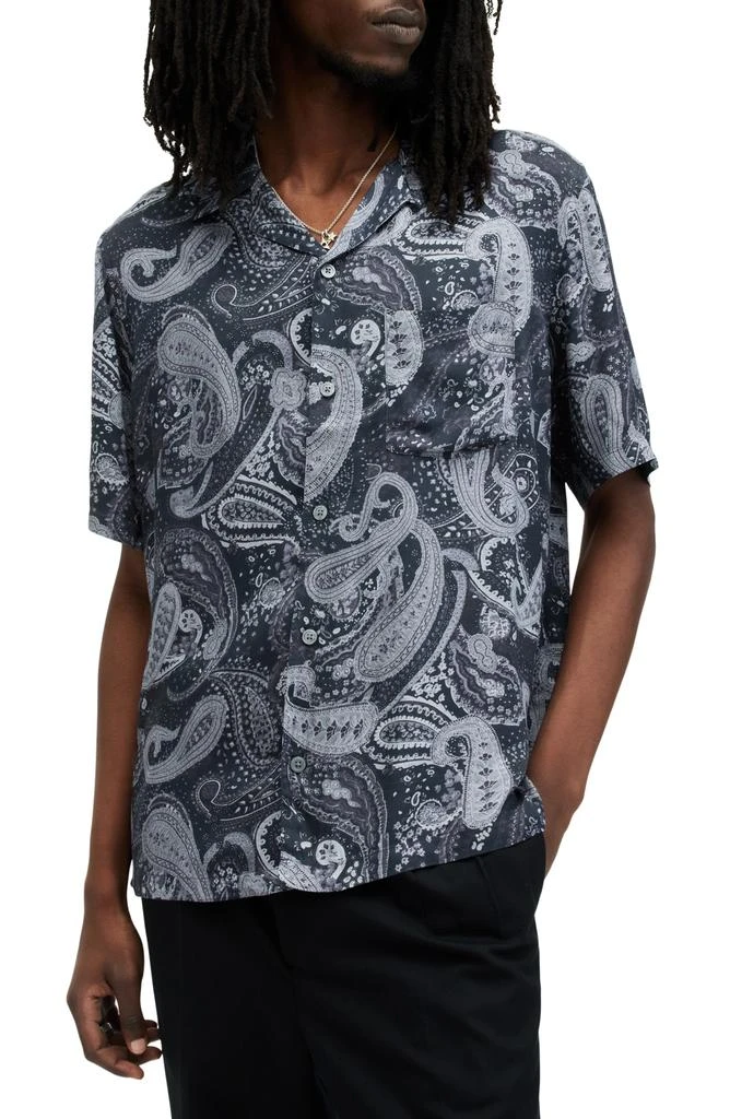 ALL SAINTS Zowie Relaxed Fit Paisley Print Camp Shirt 1