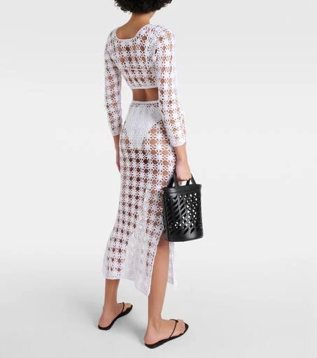 ANNA KOSTUROVA Rosette crochet cotton midi skirt 3