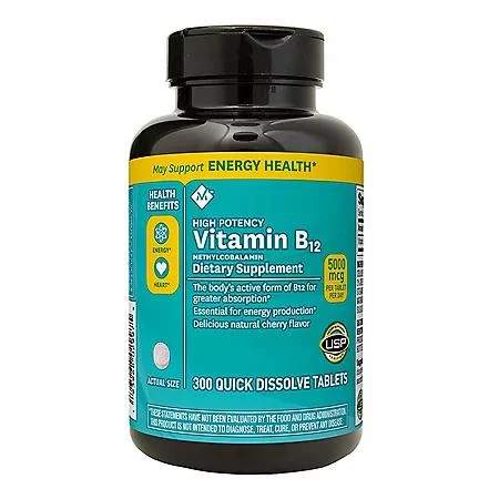 Member's Mark Member’s Mark Vitamin B12 Quick Dissolve Tablets, 5000 mcg, Cherry, 300 ct. 1