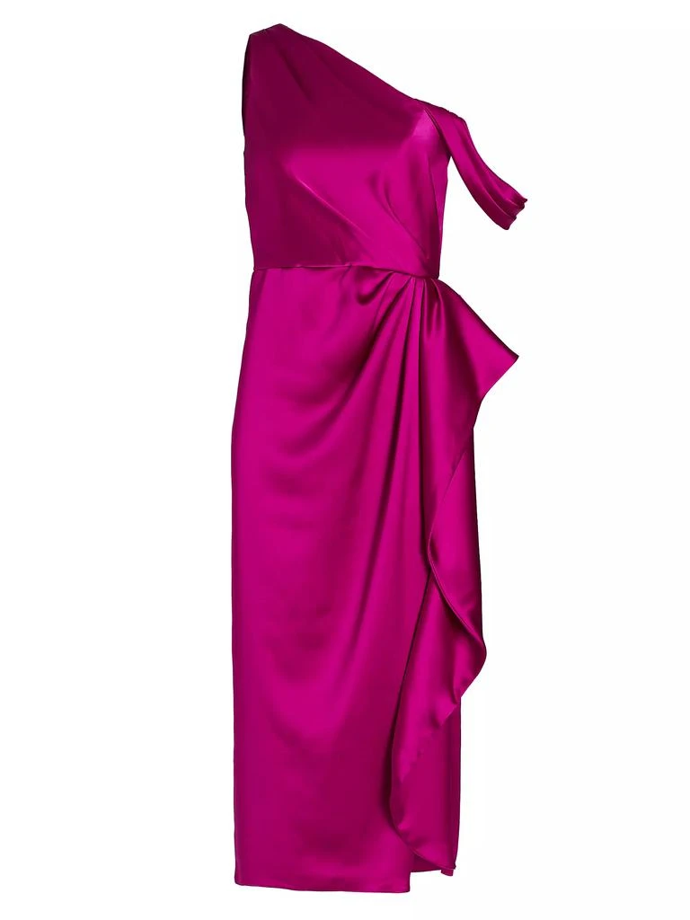 Draped Satin One-Shoulder Midi-Dress  On Sale Now with Up to 76% Off |  Discover Exclusive Deals & Savings at BeyondStyle  Authentic Amsale  black-owned or founded|solid|women's apparel|one-shoulder |2|Women's|modern|sheath|women's|sleeveless|satin|midi ...