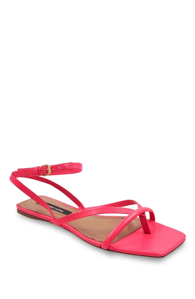BCBG MESTICO CALYPSO CORAL LEATHER STRAPPY FLAT SANDAL 1