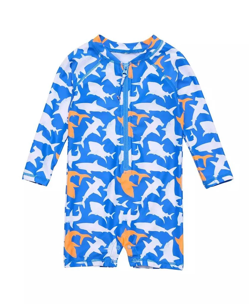 Snapper Rock Baby Boys Shark Squad LS Sunsuit 1