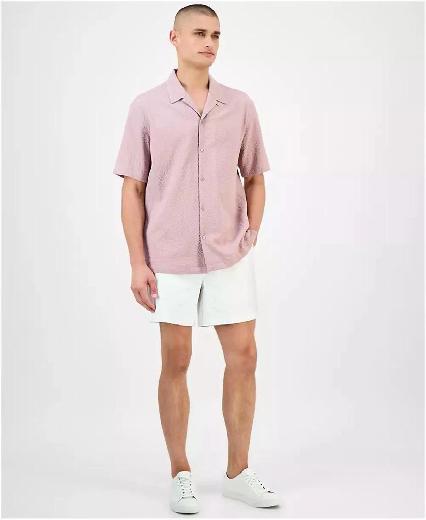 Macy's Alfani Men's Short Sleeve Puckered Button-Front Camp Shirt, Exclusively at Macy's 2