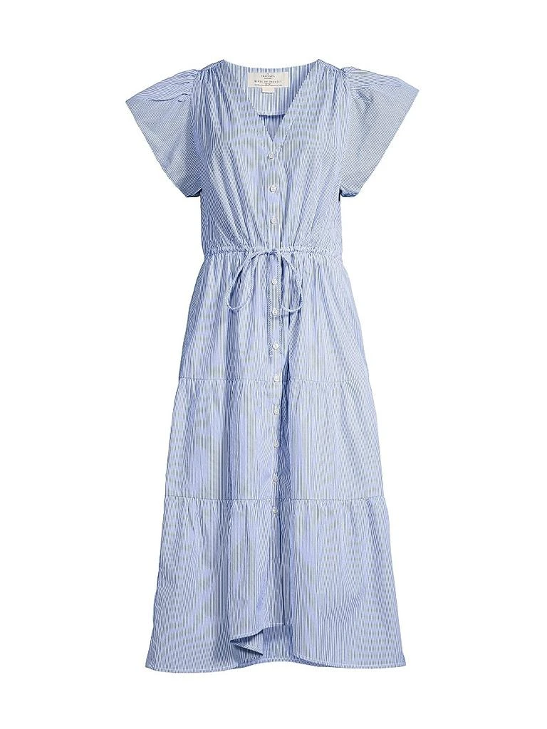 Birds of Paradis Kristi Striped Tiered Midi-Dress 1