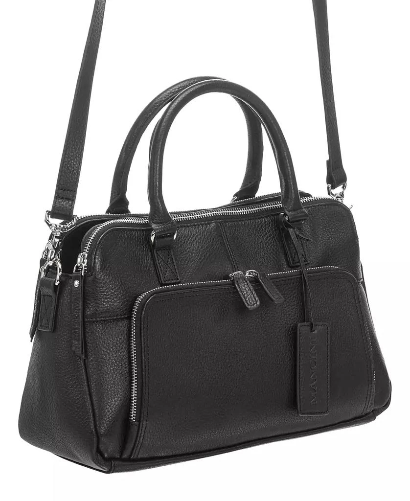 Mancini Leather Goods Women's Pebbled Jennifer Satchel Bag 3