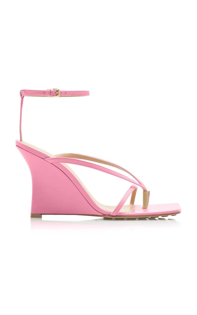 Bottega Veneta Bottega Veneta - Lounge Leather Wedge Sandals - Pink - IT 38 - Moda Operandi 1