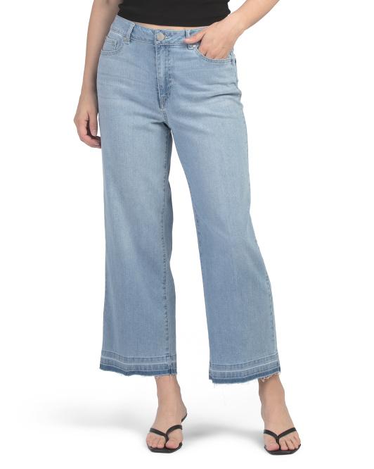 D. JEANS High Waist Recycled Release Hem Wide Leg Ankle Jeans