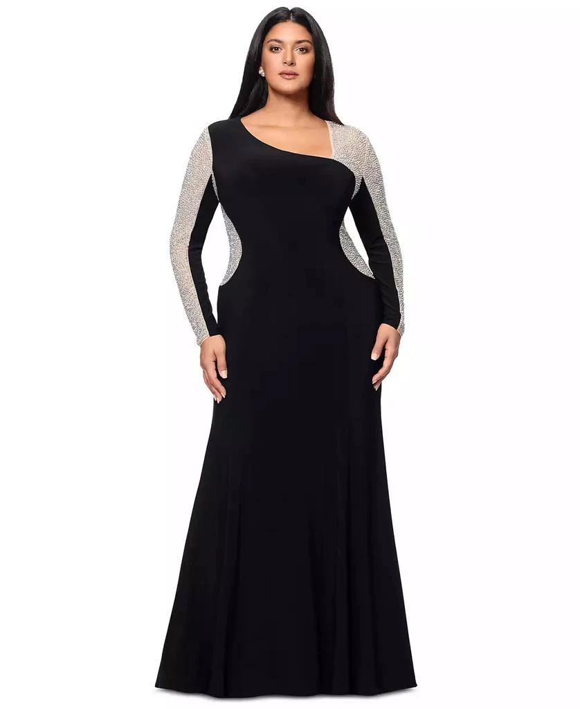 navy blue dress for baby girl Xscape Women's One Shoulder Sash Dress main image 0