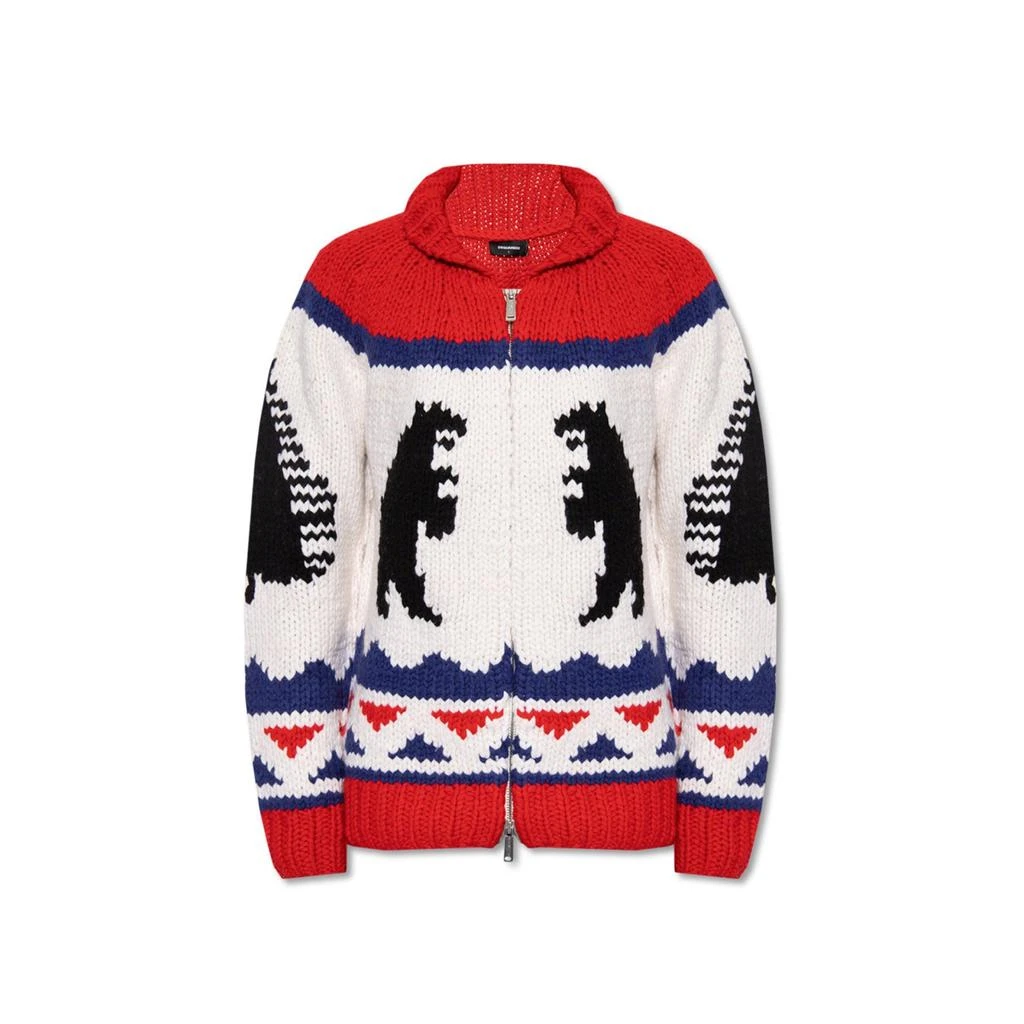 DSQUARED2 Dsquared2 Printed Wool Cardigan 1