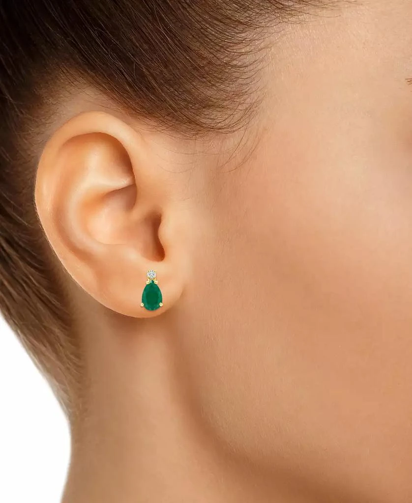Macy's Sapphire (1 ct. t.w.) & Diamond Accent Stud Earrings in 14k Gold (Also in Emerald, Ruby, & Tanzanite) 2