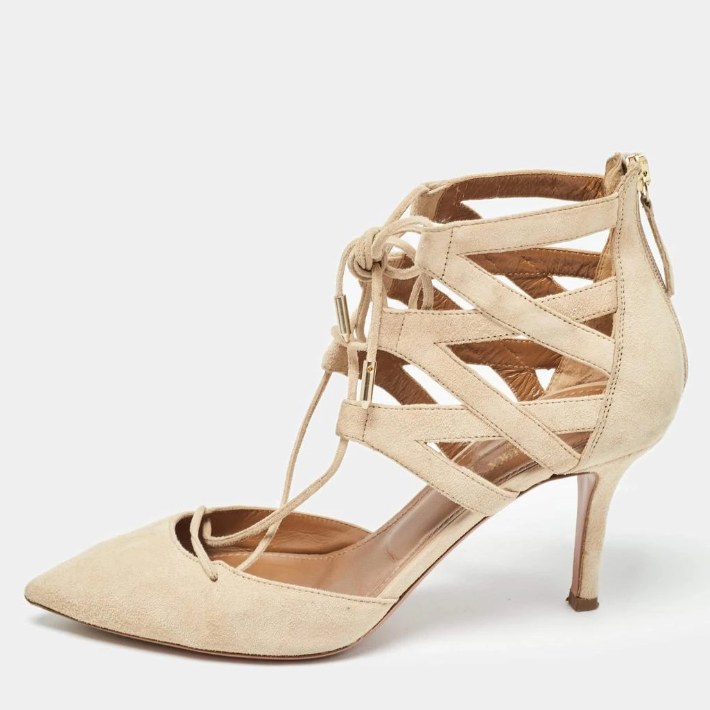 Aquazzura Aquazzura Beige Suede Belgravia Pumps Size 37 1