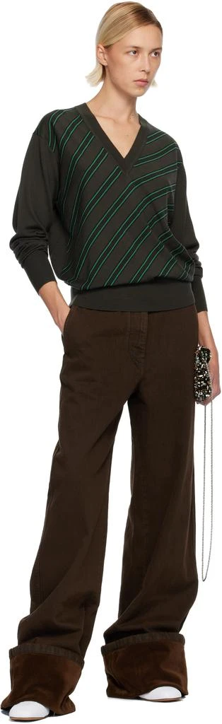 Dries Van Noten Brown Velvet Cuff Jeans 4