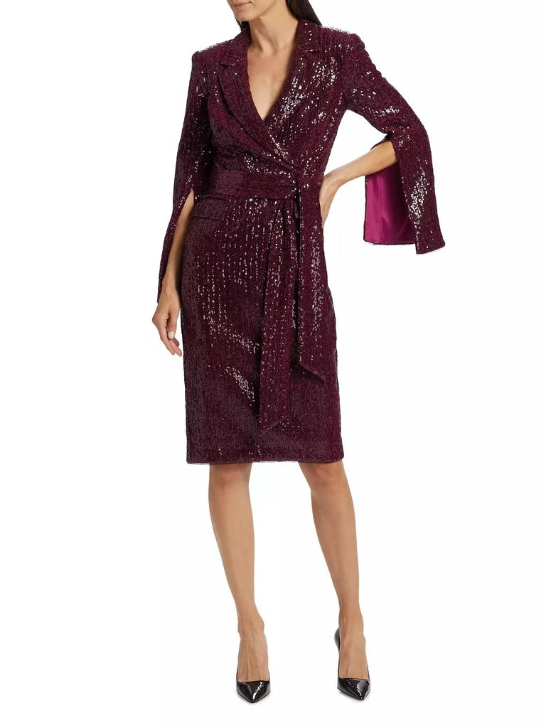 Badgley Mischka Sequined Blazer Sheath Dress 2