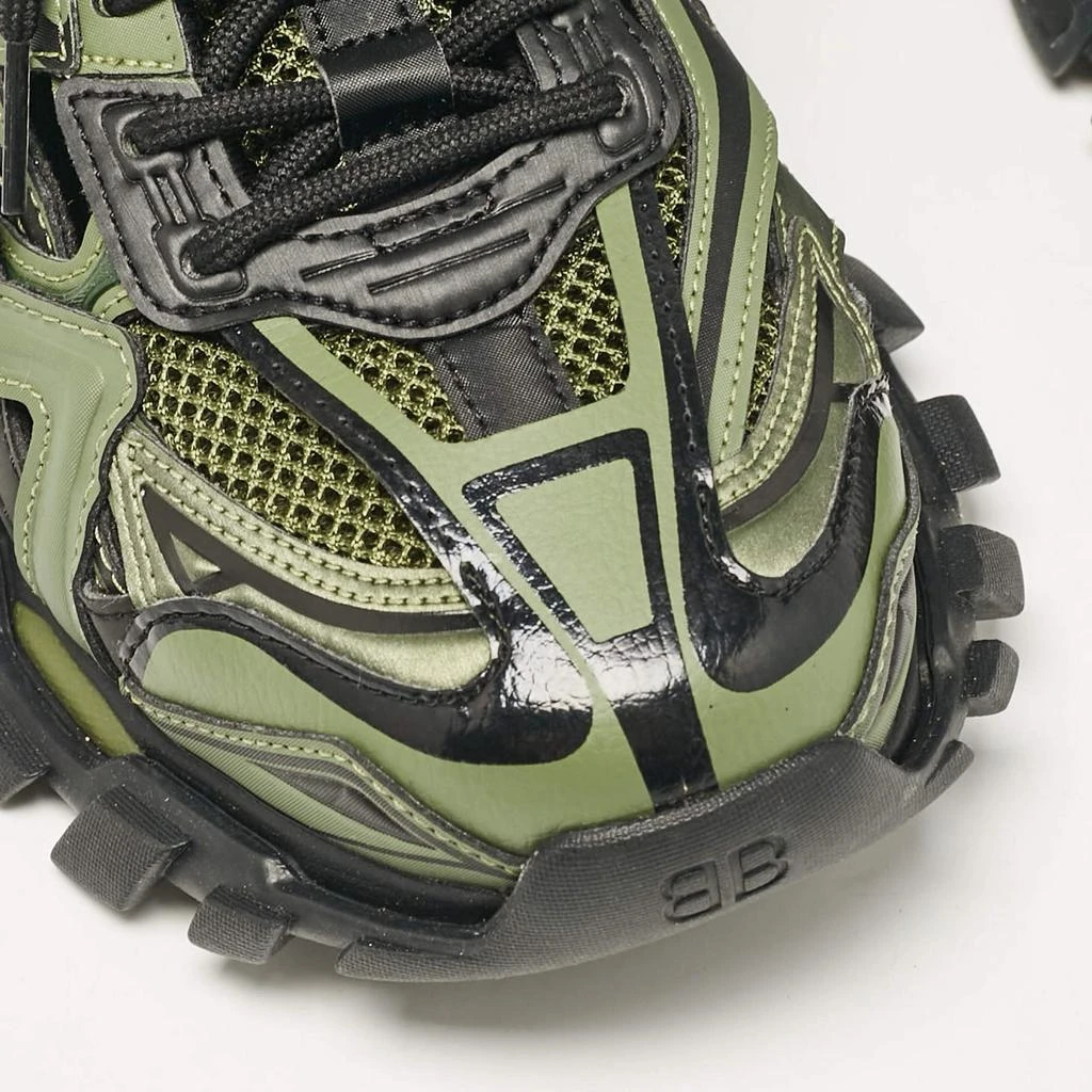 Balenciaga Balenciaga Green/Black Faux Leather and Mesh Track Sneakers Size 40 7