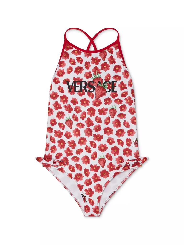Versace Baby Girl's, Little Girl's & Girl's Strawberry Garden One-Piece Swimsuit 1