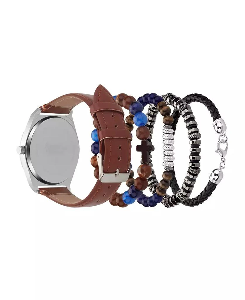 American Exchange Men's Quartz Brown Polyurethane Strap Watch 3