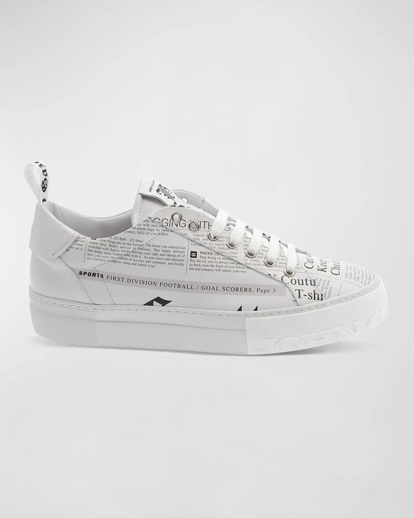 John Galliano Paris Men's Newspaper Gazette Flatform Low-Top Sneakers 1