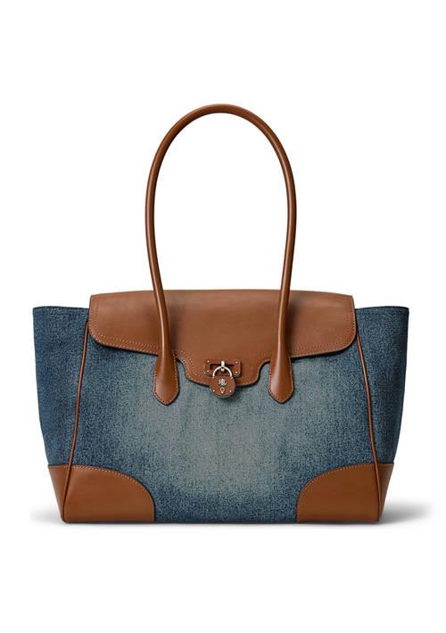 Ralph Lauren Ralph Lauren Washed Denim Large Tanner Satchel Bag