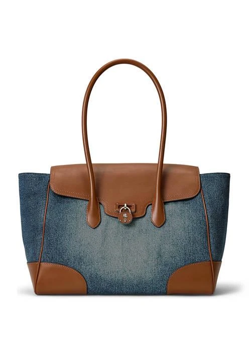 Ralph Lauren Ralph Lauren Washed Denim Large Tanner Satchel Bag 2