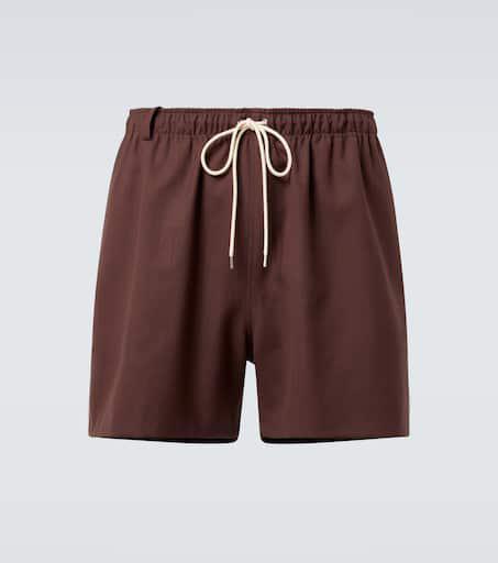 AURALEE Red Wool Max Canvas Shorts - Pants - Save Extra 10