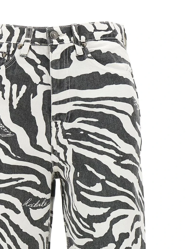ROTATE Birger Christensen Straight Leg Zebra Print Jeans 3