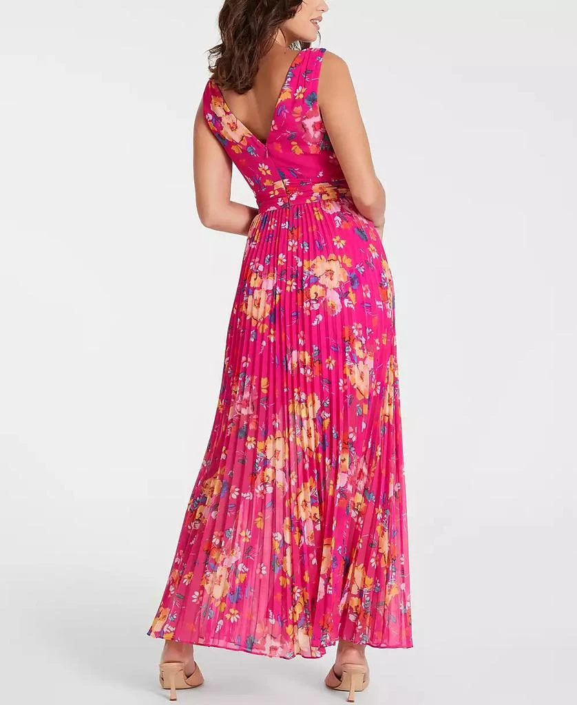 GUESS Women's Pleated Floral Fit & Flare Dress 2