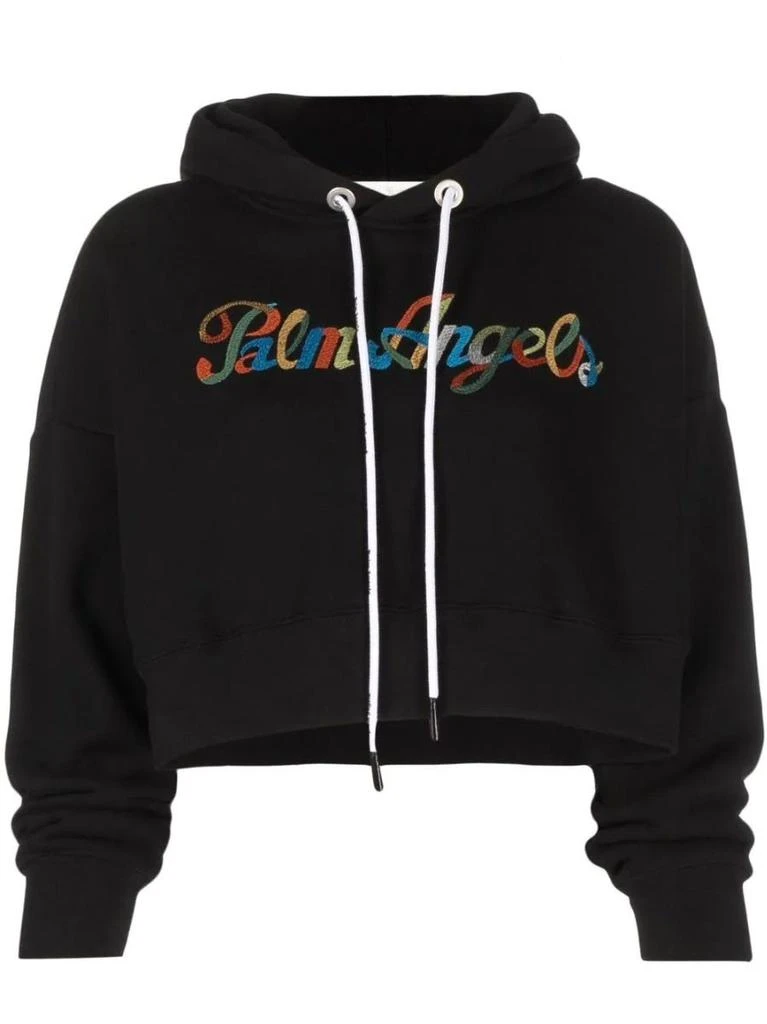 NA Logo print black cropped Hoodie 1