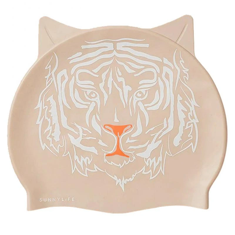 Sunnylife Tully the tiger swimming cap in beige 1