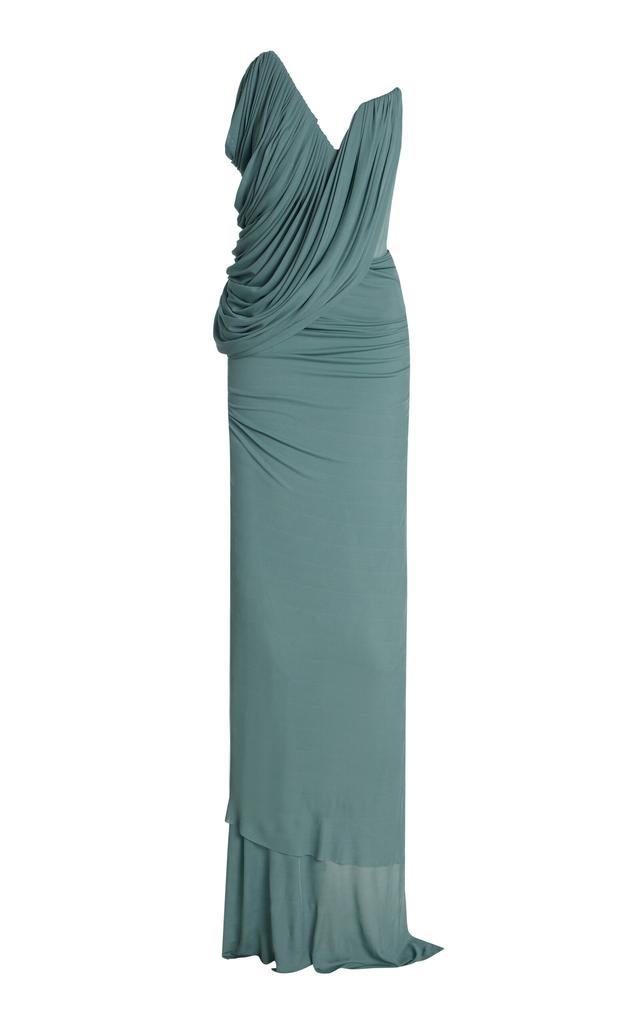 Maticevski Maticevski - Exclusive Systema Draped Jersey Gown - Blue - AU 6 - Moda Operandi