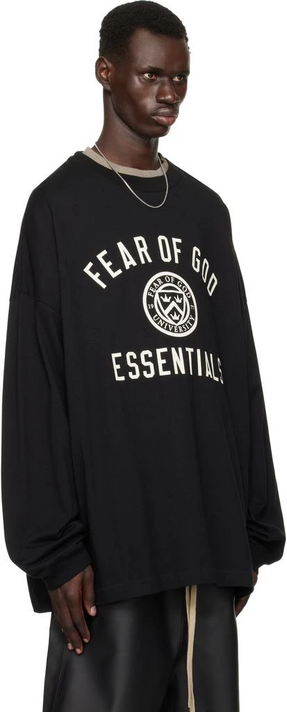 Essentials Black Jersey Long Sleeve T-shirt 2