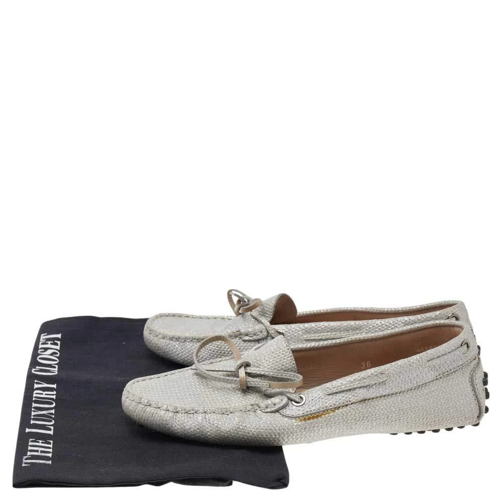 Tod's Tod's Silver Glitter Slip on Loafers Size 36 8