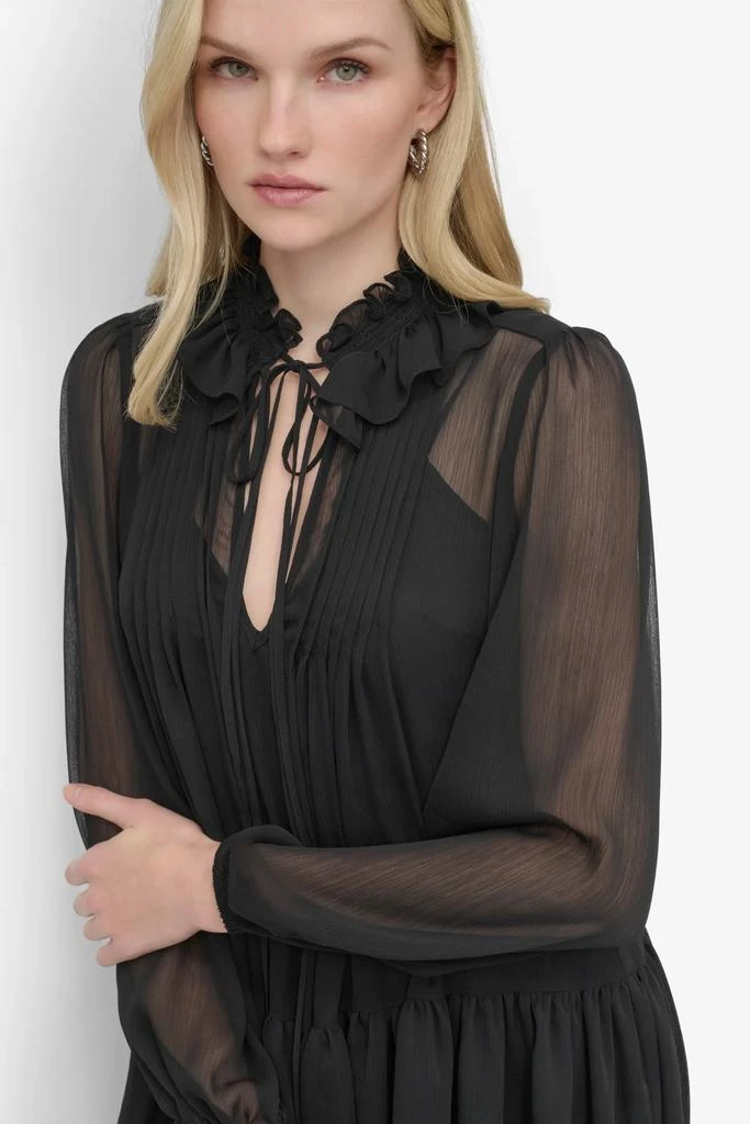DKNY LONG SLEEVE CHIFFON MINI DRESS 4