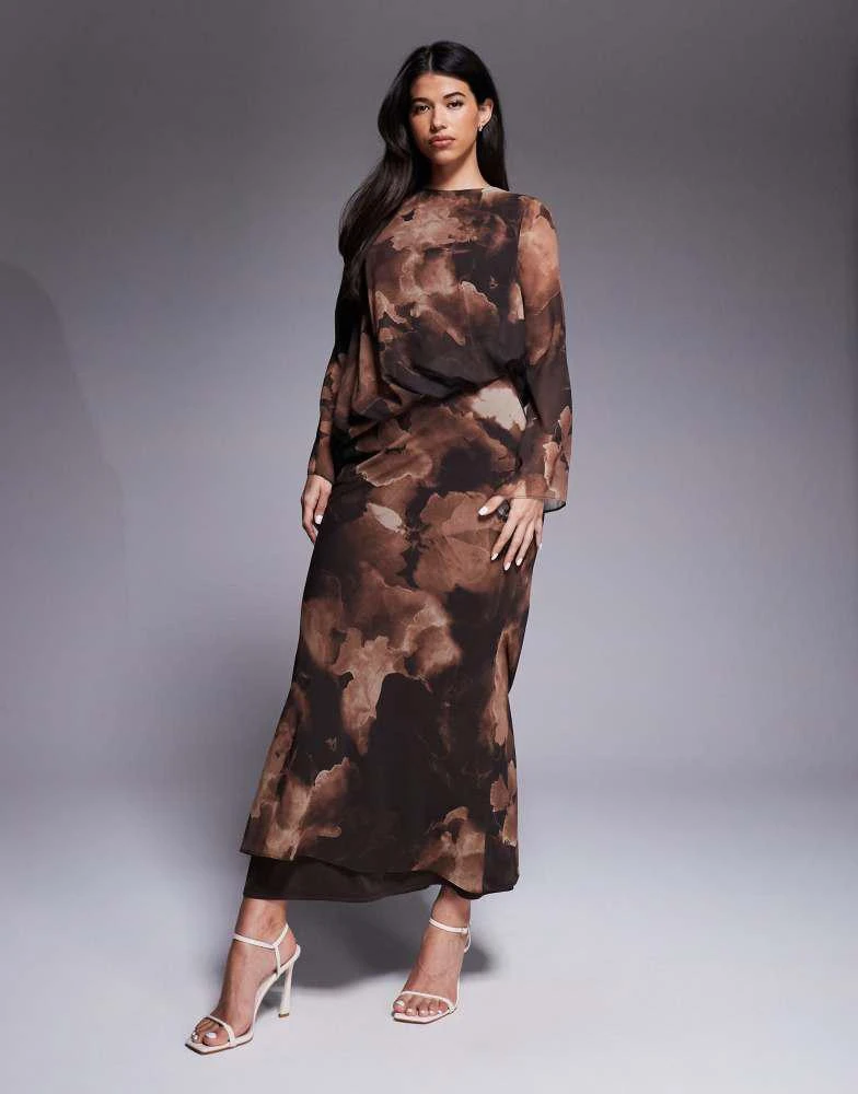 chinese dress ladies Black Ruffle Detail Maxi Dress