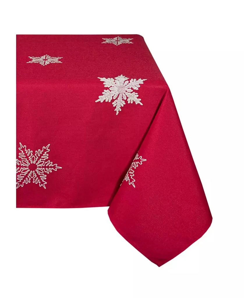 Xia Home Fashions Glisten Snowflake Embroidered Christmas Tablecloth, 60" x 84" 4