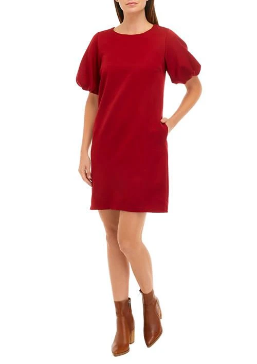 Sam Edelman Edelman Womens Short Puff Sleeve Solid Shift Dress 1