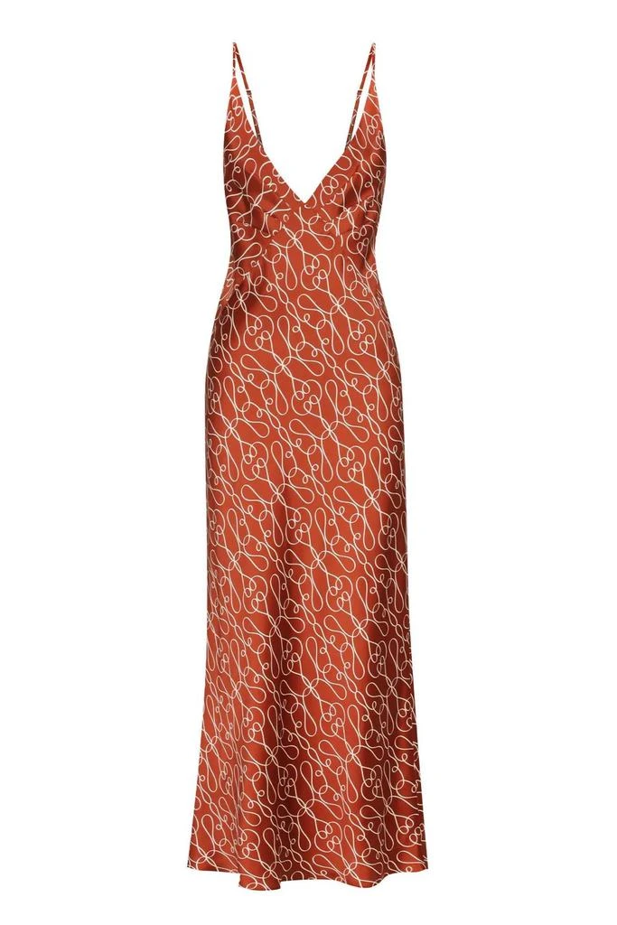 Shona Joy ARTISTI SILK PLUNGED SLIP MIDI DRESS 5