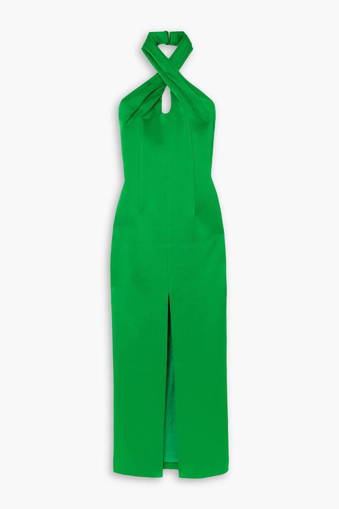 RASARIO Satin halterneck midi dress