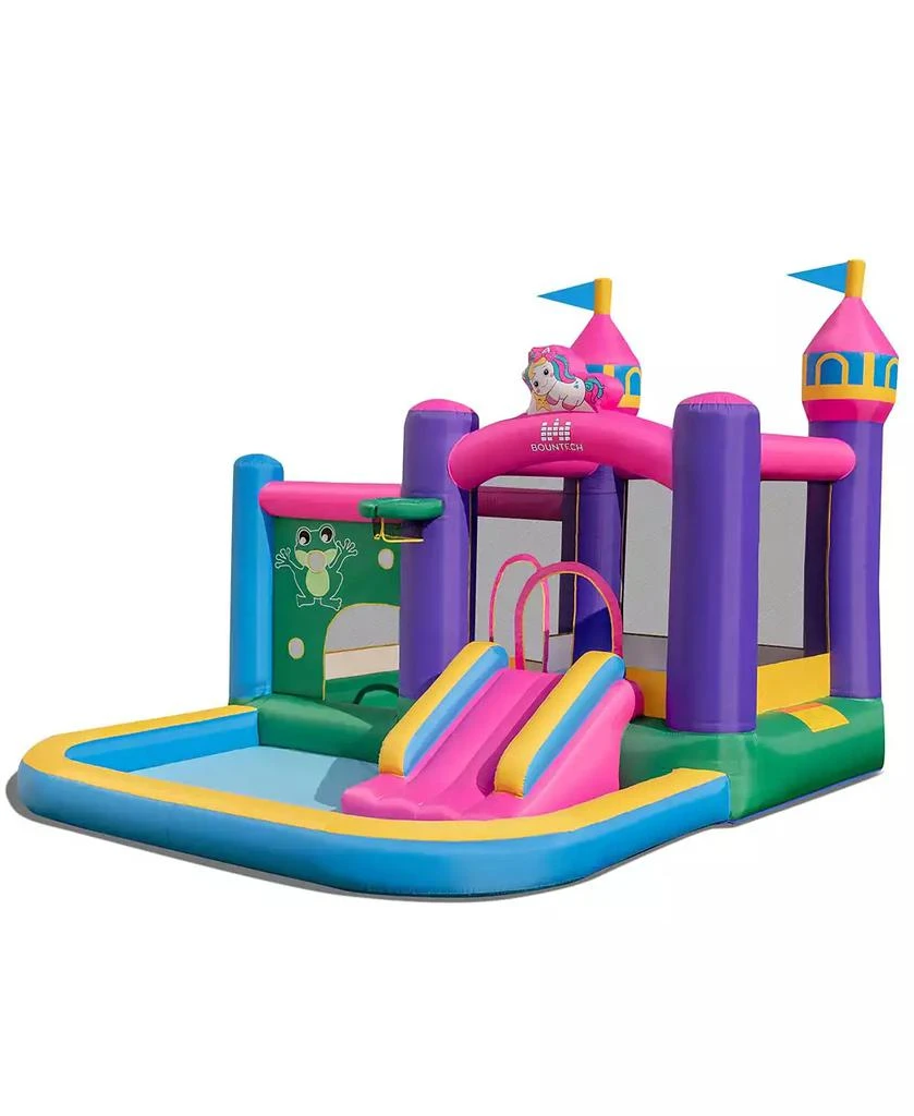 Costway 6-in-1 Kids Inflatable Bounce House with Slide Jumping Area Ball Pit Pools Castle without Blower 4